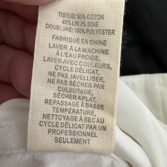 Ulla Johnson Pants Womens 6 White Kori High Rise Wide Leg Pleated Belted Linen - Picture 7 of 16